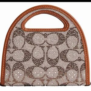 Coach Crystal signature jacquard card case